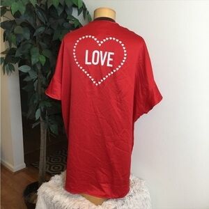 Victoria’s Secret Red OSFM LOVE short sleeve robe/cover up
